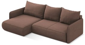 Ružová rozkladacia/s úložným priestorom rohová pohovka (ľavý roh) Nanea – Makamii