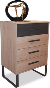 Zásuvková skrinka Brüssel, 60 cm, kamenný dub/sivá