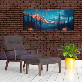 Obraz - Kempovanie v horách (120x50 cm)