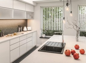 Laveo Margarita, 1-komorový granitový drez 790x490x230 mm, čierna, LAV-SBM_711T
