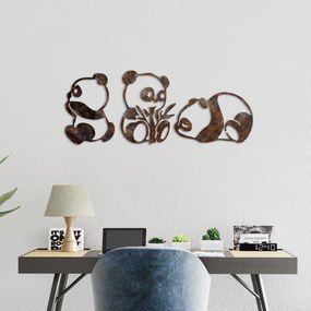 Nástěnná kovová dekorace Rusty Panda vícebarevná