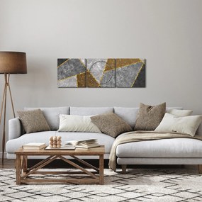 Obraz - Imitácia materiálov (s hodinami) (90x30 cm)