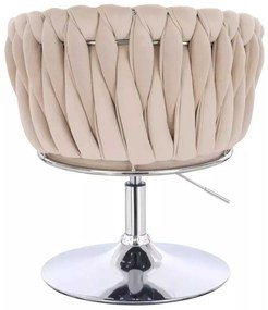 LuxuryForm DESIGN Stolička NORDEN VELUR na striebornom tanieri - krémová