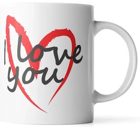 Sablio Hrnček I Love you srdce - 890 ml - XXL