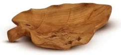 Veľká Misa na Ovocie z Teakového Dreva v Tvare Listu - 40x24x5cm