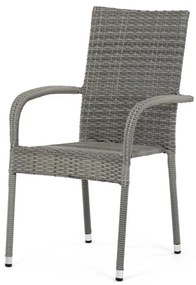 Autronic BONTEC Záhradná stolička, kov, polyratan, sivá, AZC-S2114 GREY Farba: Šedá