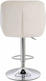 LuxuryForm DESIGN Barová stolička AVOLA VELUR na striebornom tanieri - biela