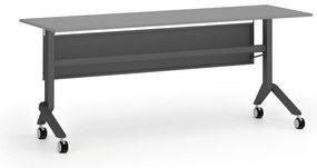 Mobilný stôl PRIMO MOVE, 180x60 cm, čierna podnož, grafit