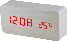 Digitálny LED budík MPM s dátumom a teplomerom C02.3564.00 RED