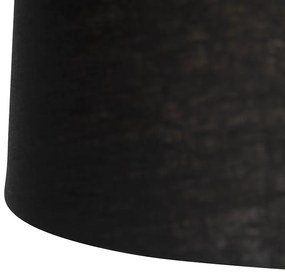 Závesná lampa s ľanovými odtieňmi čierna 35 cm - Blitz II čierna