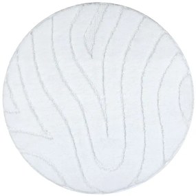 Kúpeľňový koberček SUPREME WAVES vlny, biely kruh