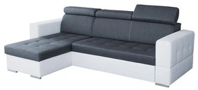 Rohová sedacia súprava Softino, Dostupné poťahy: ekokoža Soft 017 + Inari 96, Strana: pravá