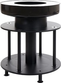 Ohnisko s grilovacou platňou HWC-K95, oceľ / nerez / smalt Ø56cm - čierna