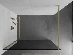Mexen Kioto, sprchová zástena Walk-In 100 x 200 cm, 8mm šedé sklo, zlatý matný profil, 800-100-101-55-40