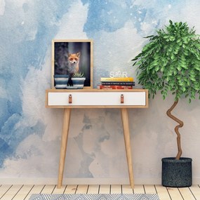 Konferenčný stolík Dokka 80 cm dub remeselný zlatý/biely