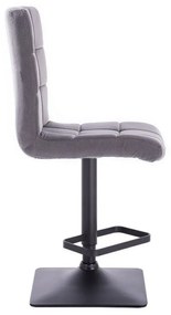 LuxuryForm DESIGN Barová stolička TOLEDO VELUR na čiernej hranatej podstave   - tmavo šedá