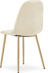 Set štyroch jedálenských stoličiek PADVA zamatové béžové / hnedé nohy (4 ks)