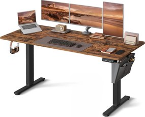 Pracovní stůl Vasagle Memory elektricky nastavitelný hnědý/černý