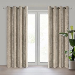 ZÁVES NA KRÚŽKOCH NILO 140X250 CM SVETLOHNEDÁ