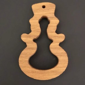 AMADEA Drevená ozdoba z masívu - snehuliak 6 cm
