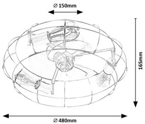 Rabalux 71043 stropný ventilátor so svetlom Cadmus, čierna