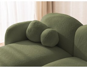 Zelená rohová pohovka z textílie buklé (ľavý roh/s leňoškou) Orbit – Ropez