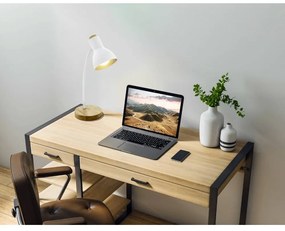 Stolová lampa v bielej a prírodnej farbe s kovovým tienidlom (výška 49 cm) VERADAL – EGLO