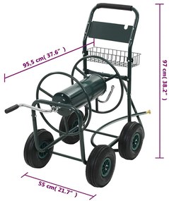 Vozík na záhradnú hadicu s 1/2" hadicovou spojkou 75 m, oceľ