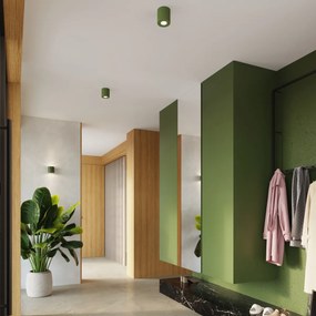 Stropné svietidlo Orbis, 1x olivovo zelené betónové tienidlo