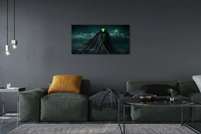 Obraz canvas Temná postava zeleného ohňa 125x50 cm