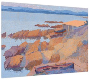 Sklenený obraz - Henri Edmond Cross, Calanque des Antibois, reprodukcia (70x50 cm)