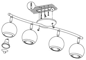 EGLO 31004 - LED Bodové svietidlo BIMEDA 4xGU10/3W LED