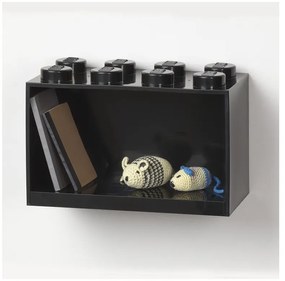 Detská čierna nástenná polica LEGO® Brick 8