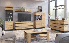 TV skrinka Corte, dub coast/tmavo šedá