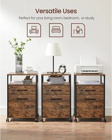 Kartotéka s 2 zásuvkami, rustikálna hnedá a čierna