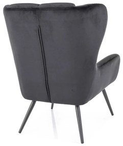 Kreslo Arroyal Velvet, čierna