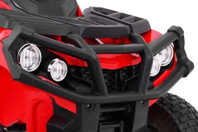 Ramiz Detská štvorkolka poháňaná vzduchovou batériou Červená + nafukovacie kolesá + rádio MP3 + pomalý štart