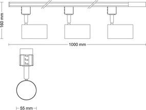 Philips - LED stmievateľné bodové svietidlo pre lištový systém EASYLINK 3xGU10/4,7W/230V 1m čierna