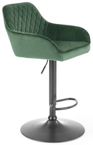 Barová stolička H-103 - tmavozelená / čierna