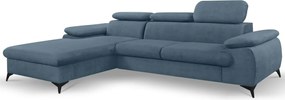 Rohová sedacia súprava Scala, denimovo modrá látka, ľavý roh