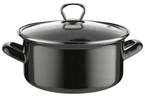 Smaltovaný hrniec s pokrievkou 2,9 l, čierna