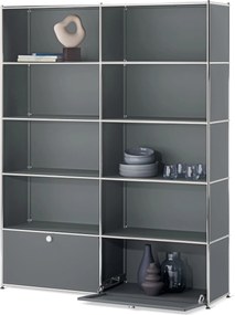 Regál »CN3« s 2 výklopnými dvierkami, sivý
