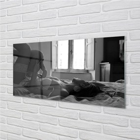 Nástenný panel  Ležiaci žena na priezoru 100x50 cm