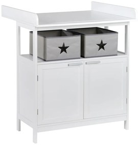 Biela detská komoda s prebaľovacím pultom 75x100x87 cm Hamburg – Roba