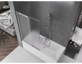 Mexen Fox, 2-krídlová vaňová zástena 100x150 cm, 5mm sklo námraza, chrómový profil, 891-100-002-01-30