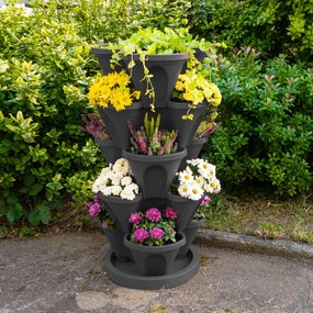 4Home Kvetinová kaskáda 5-dielna, antracit, 5 poschodí