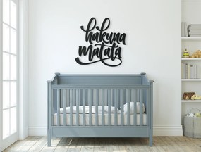 drevko Nápis na stenu Hakuna matata Rozmer obrazu: 40,5 x 41,5 cm, Farba dekorácie: Čierna