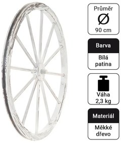 Garthen 86141 Dekoratívne drevené koleso, 90 cm