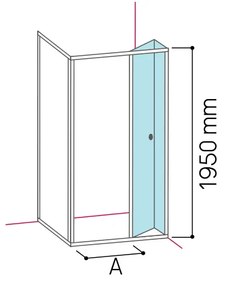 Glass 1989 Isy - Sprchový kút sklopné dvere do niky alebo v kombinácii s bočnou stenou, veľkosť 100 cm, profily chrómové, číre sklo,…