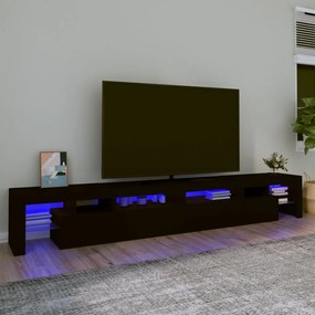 TV skrinka s LED svetlami čierna 280x36,5x40 cm
